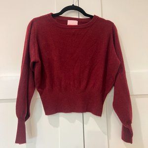 CRUSH Prague2.0 gauzy knit cropped cashmere sweater - Cranberry- S